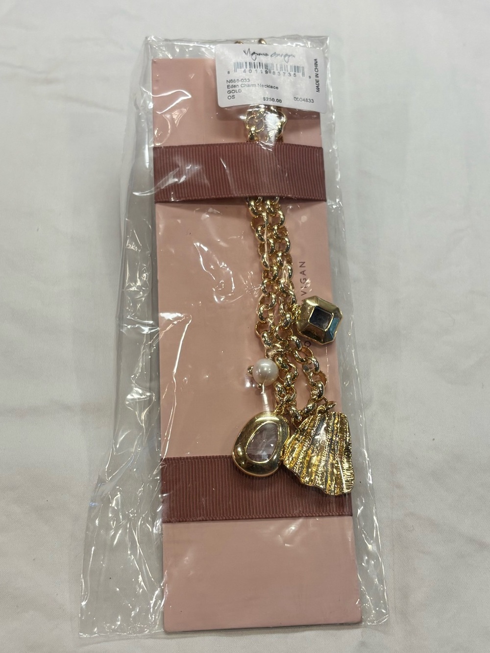 Mignonne Gavigan Gold Multi-Charm Necklace with Pink and Blue Accents - Picture 3 of 4